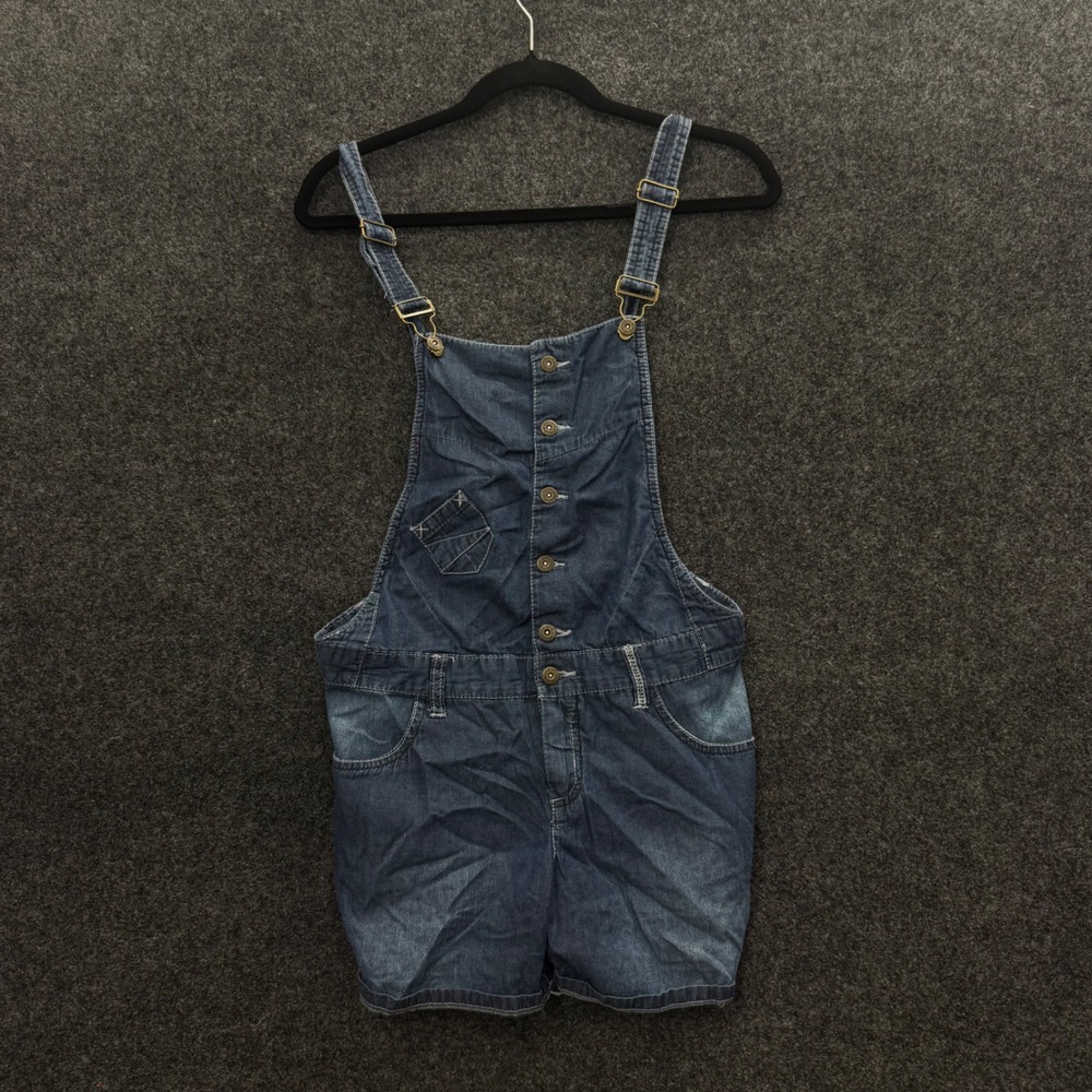Mossimo Supply Co Womens Denim Shortalls Dark Wash Y2K Cotton Overalls Small